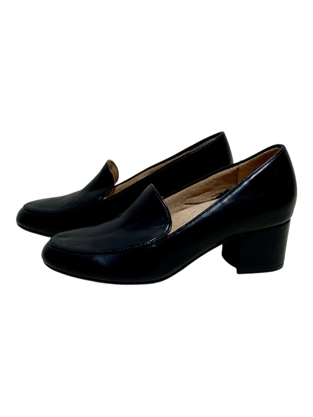 Simply Comfort Lifestyles Leather Block Heel Loafer Size 6W